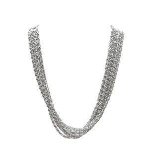 Vintage Sarah Coventry Multi Strand Silver Tone Chain Necklace 16 in